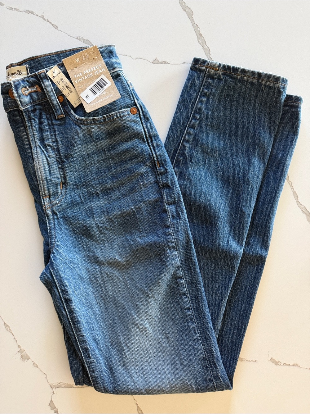 Madewell Straight-Leg Jeans in Medium Blue Denim